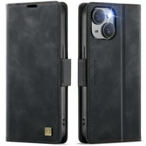 TOWOND iPhone 15 Case Magnetic Wallet Phone Case Protective Leather Case with Card Holder Function Shockproof Flip Case Black
