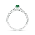thumbnail image 2 of ANGARA Natural Nature Inspired Emerald & Diamond Filigree Ring in 14K White Gold for Women (Size-5mm) | May Birthstone, Birthday, Anniversary, Jewelry Gift for Women | Natural Emerald Ring, 2 of 9