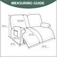 thumbnail image 5 of 6-Piece Loveseat Recliner Slipcover Stretch Jacquard Recliner Sofa Cover 2 Seater Washable Reclining Couch Cover with Pocket Fitted Furniture Protector Cover, Dark Brown, 5 of 6