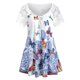 thumbnail image 2 of ICHUANYI Clearance Women Summer Casual Plus Size Asymmetrical Print Tank Top Lace Blouse(White, XXL) ICHUANYI WER2023080915709, 2 of 8