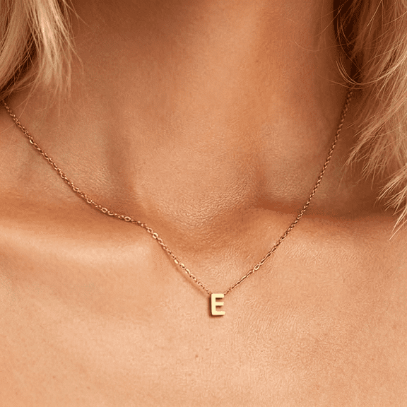 DESIGNICE Tiny Initial Necklace 18K Gold Plated Small Letter Necklace Personalized Name Necklace for Women 18K Dainty Gold Necklace