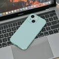 thumbnail image 4 of Case Compatible with IPhone 15 Plus 6.7 Inches, Straight Edge Fine Hole Soft Liquid Silica Gel Military Grade Shockproof Fingerprint Protection(Mint Green), 4 of 14