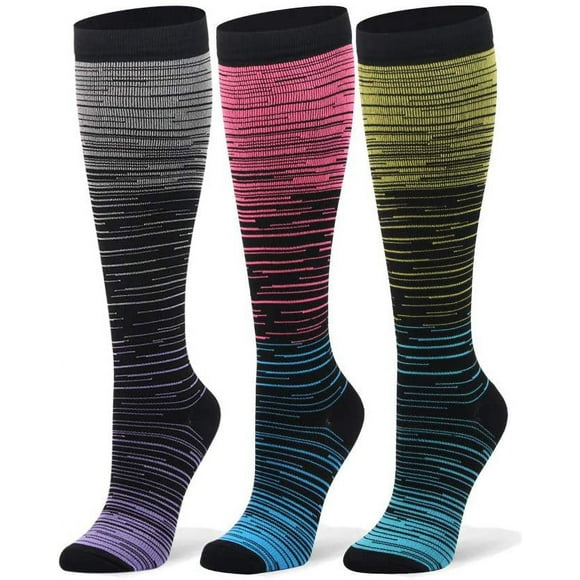 Compression Socks for Women & Men - 20-30mmHg 3 Pairs Compression Stockings for Nurse, Pregnancy, Travel