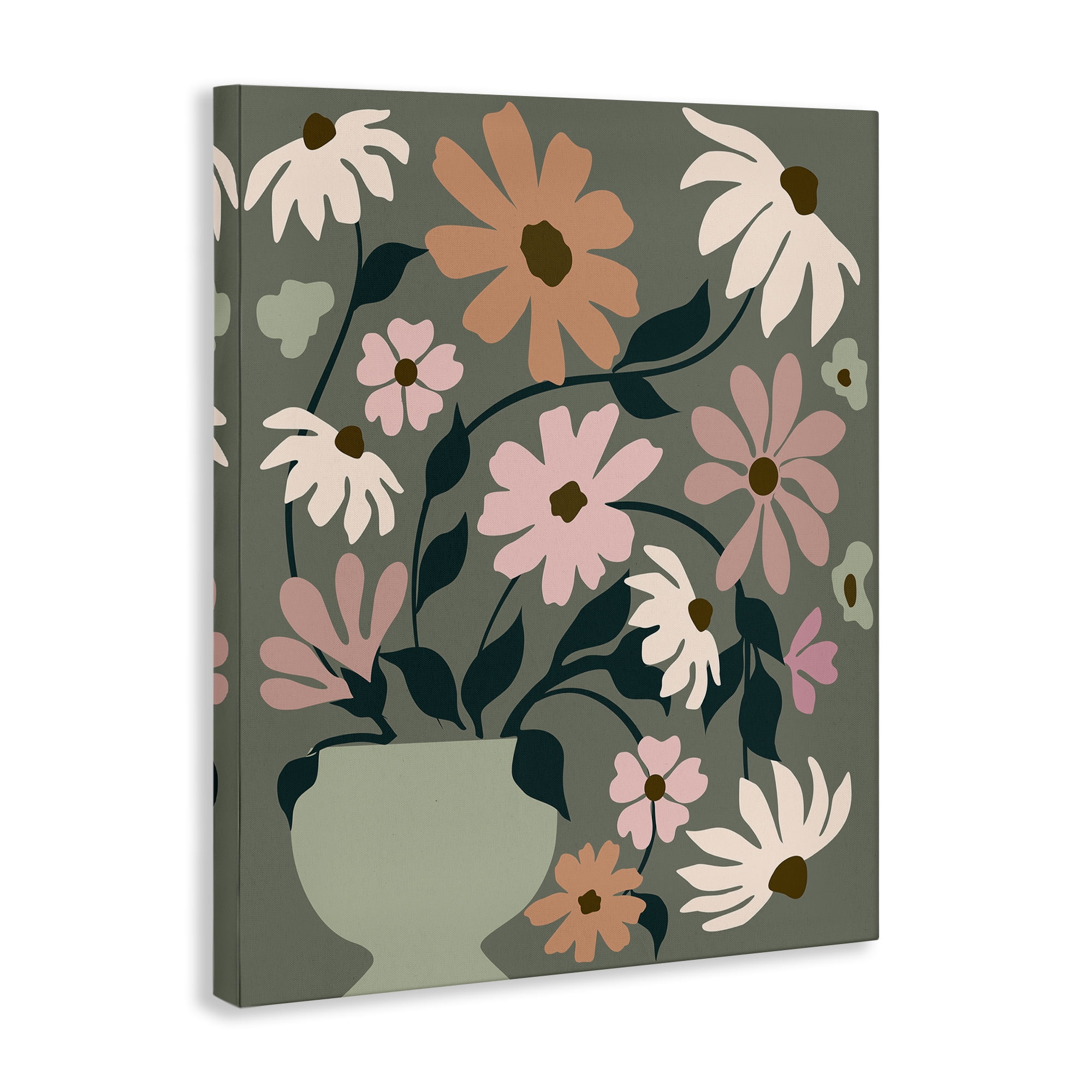 Stupell Industries Gerbera Daisy Bouquet Botanical & Floral Painting Gallery Wrapped Canvas Art Print Wall Art, 24 x 30
