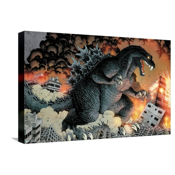 Godzilla: Comic - City Canvas Wall Poster, 14.725" x 22.375"