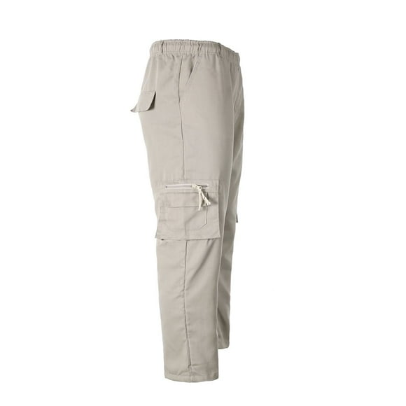 Men Cargo Pants Slim Fit Zipper Elastic Joggers Work Military Tactical Chino Utility Combat Pants Trousers with Pockets