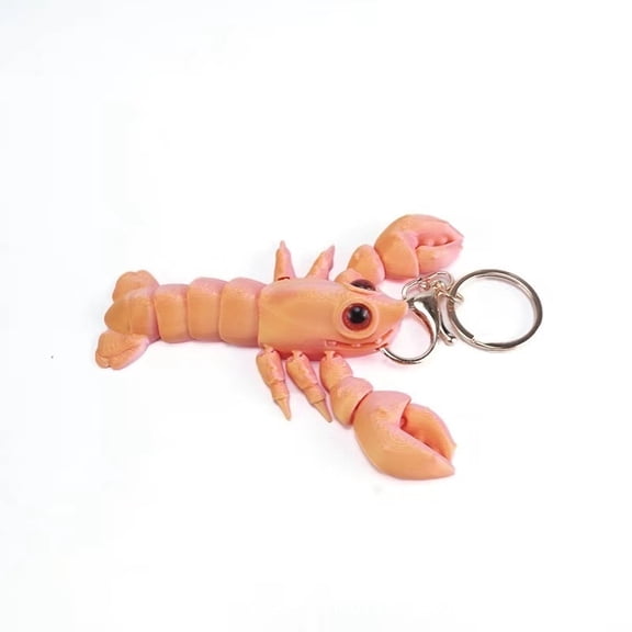 1PC 14CM 3D printed lobster keychain, movable simulation eye bag, pendant and gift