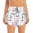 thumbnail image 2 of Yiaed Cute Magic Bunny Print Women's Running Shorts with Liner 3 Zipper Pockets Elastic Workout Athletic Gym Yoga Shorts-XX-Large, 2 of 7