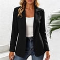 thumbnail image 4 of Floleo Women's Open-Front Notched Lapel Blazer, Long Sleeve Tailored Casual Jacket In Multiple Solid Colors(Black,L), 4 of 5