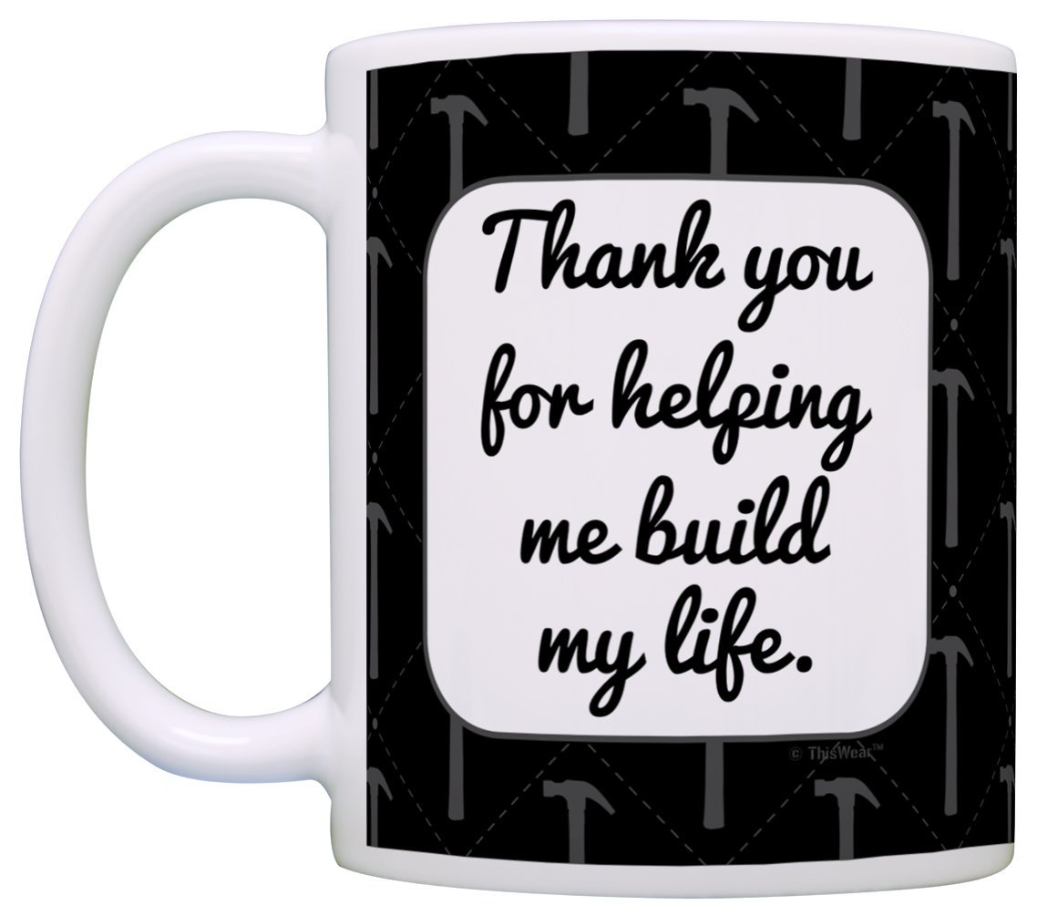 Christmas Gifts for Dad Grandpa Uncle Thank You for Helping Me Build My Life Gift Coffee Mug & Pewter Magnetic Bottle Opener Bundle - image 2 of 7