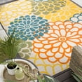 thumbnail image 7 of Oasis Modern Floral Gold and Orange Polypropylene Indoor Outdoor Area Rug, 5'x7' Rectangle, 7 of 7