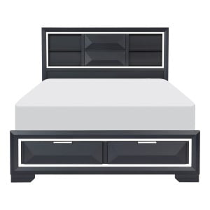 Queen Platform Bed with Footboard Storage