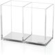 thumbnail image 1 of Acrílico con base de plata maciza para portalápices, 2 compartimentos, soporte para accesorios de escritorio, suministros escolares y para el hogar, suministros de oficina de acrílico Xemadio WRMH-1167, 1 of 4