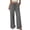 Gray, variant on Womens Palazzo Pants Summer Fashion High Waisted Wide Leg Drawstring Flowy Beach Trousers with Pockets Light Blue XL