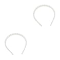 thumbnail image 3 of Minnieouse Exquisita diadema blanca resistente al desgaste Universal estilo Simple elegante Scrunchie titular tiaras para mujeres 18mm, 4 perlas grandes 12 mm, cambio gradual 2piezas Minnieouse CBP232328, 3 of 5
