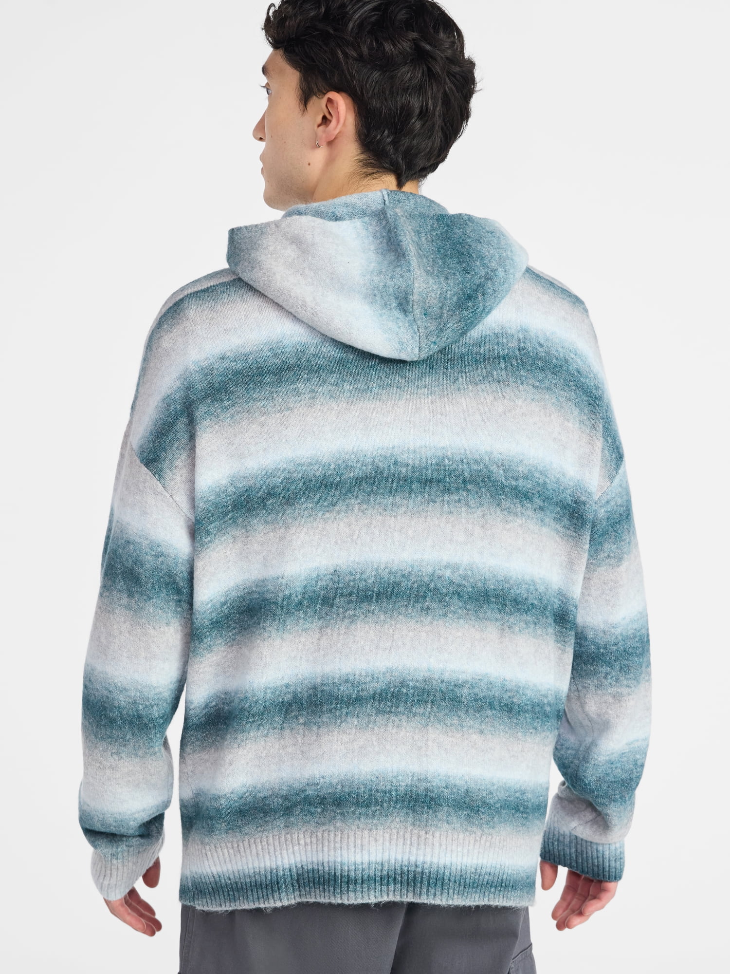 No Boundaries Brushed Hooded Sweater with Long Sleeves, Midweight, Men's & Big Men's XS-3XL