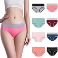 thumbnail image 2 of Rbaofujie Womens Cotton Underwear High Waist Full Coverage Briefs Soft Breathable Postpartum Panties Stretch UnderpantsBlue XL Cute Underwear for Women, 2 of 3