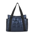 thumbnail image 1 of Bolso de hombro acolchado de celosía para mujer bolsas de compras informales de nailon bolsos de mano de gran capacidad para ocio, 1 of 7
