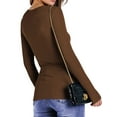 thumbnail image 5 of Fantaslook Fitted Long Sleeve Shirts for Women Stretch Casual Basic Tops Crewneck Ribbed Tees Shirts, 5 of 9