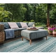 thumbnail image 4 of SAFAVIEH Courtyard Robert Striped Indoor/Outdoor Area Rug, 6'7" x 9'6", Light Grey/Teal, 4 of 10
