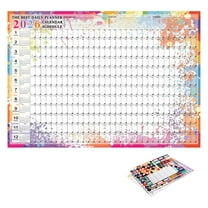 Jessee 2026 Giant Wall Calendar 29.21x20.67 Inch, 365 Days at a Glance with 4 Page Labels, 10 Wall Stickers Goal Planning Tool for Year-Round Journey