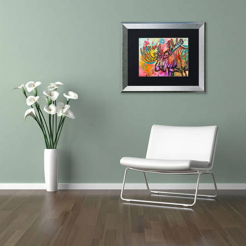 Trademark Fine Art "Moose" Canvas Art by Dean Russo, Black Matte, Silver Frame