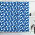 thumbnail image 1 of Ambesonne Northwoods Shower Curtain, Polar Bear with Fish, 69"Wx84"L, Coral Blue Sky Blue, 1 of 3