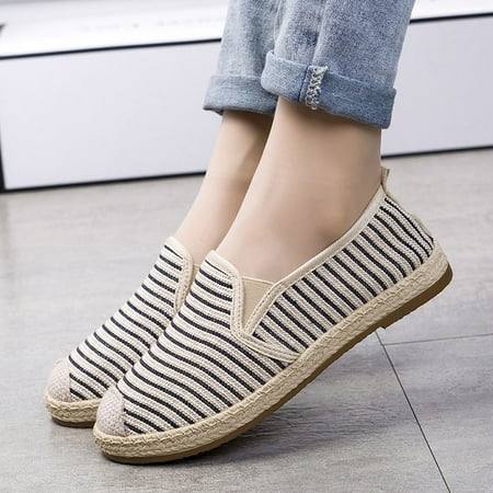 

Women‘s Striped Design Loafers Soft Sole Loafers Casual & Stylish Shoes Women‘s Footwear