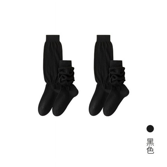 ERDOUY 2 pairs of Womens Cotton Crew Socks, Thin Soft Comfort Breathable Dress Socks, Above Ankle Crew Socks for Business, Casual，Athletic Sock ，Black