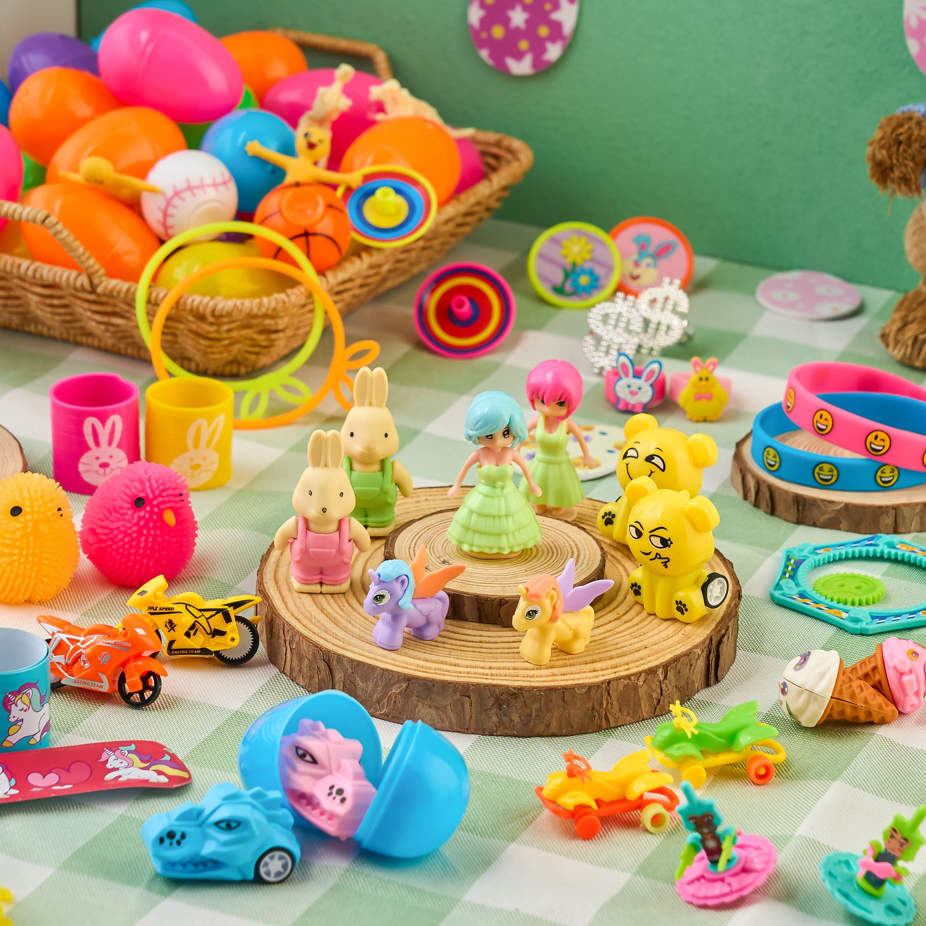 Joyfy 60 Packs Prefilled Easter Eggs with Assorted Toys,2.4" Easter Egg Bulk for Kids,Easter Eggs Hunt Events,Basket Stuffers Fillers,Classroom Prize Supplies