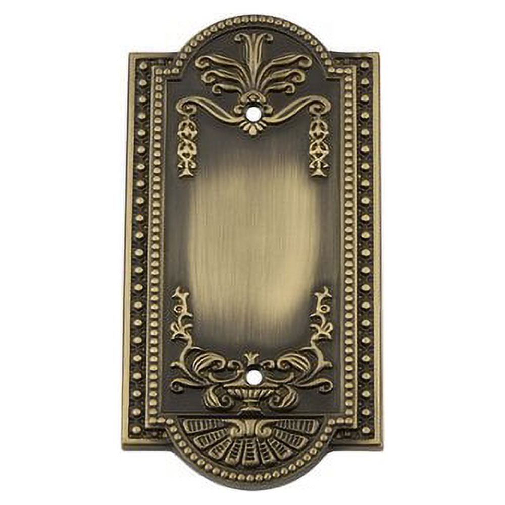 Nostalgic Warehouse 719721 Meadows Switch Plate with Blank Cover, Antique Brass