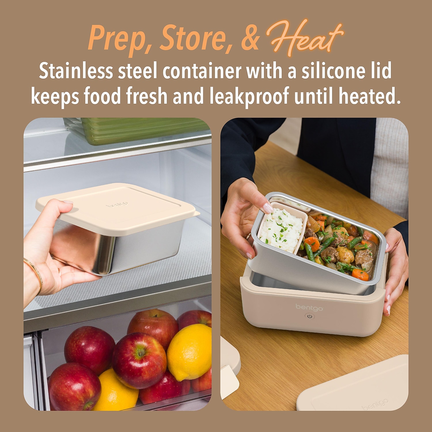 bentgo Heated Electric Bento Box Latte 42.4 oz. (BGHEATBX-LT)