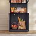 thumbnail image 2 of 71" Tall Farmhouse Kitchen Pantry, Large Storage Cabinet with Glass Doors, Freestanding Coffee Bar Hutch with Microwave Stand, Adjustable Shelves for Kitchen, Living Room, Black 3 Pcs, 2 of 7