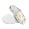 thumbnail image 3 of Lsque Gold Christmas Tree Pattern Womens Comfort Cotton on Scuff With Memory Foam and Anti-skid Sole Slipper-39/40, 3 of 7