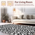 thumbnail image 2 of ODIKA 8'x10' Machine Washable Non-Slip Area Rug, Chic Urban Zebra Stripe with Interlocking Bands High Traffic Rug, Black, 310932, 2 of 7