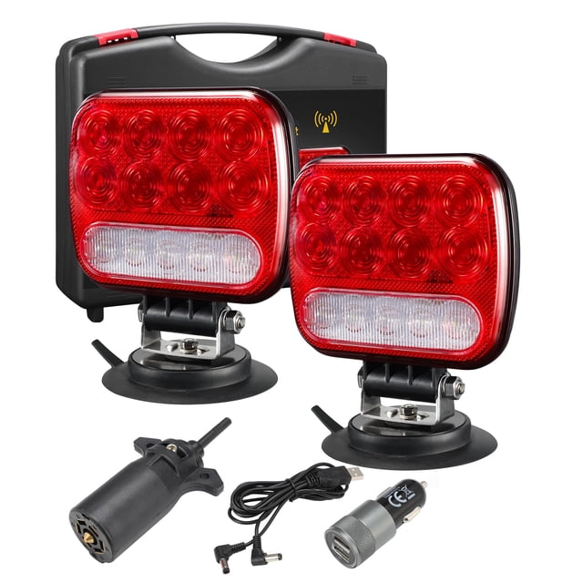 Kit de luces LED inalámbricas para remolque Partsam con enchufe de 7 pines, 12-24 V