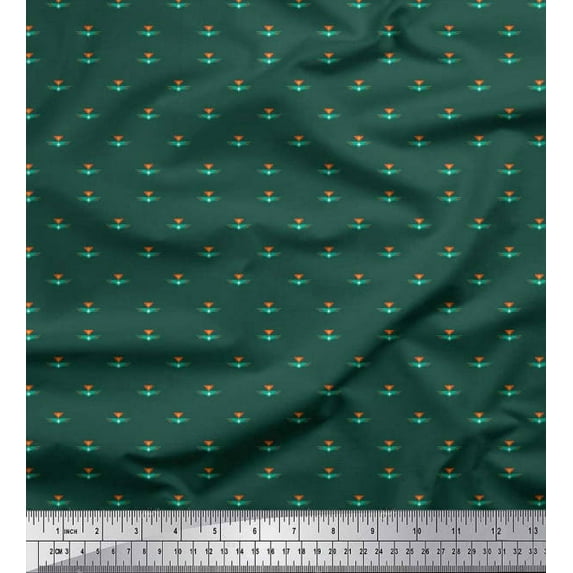 Soimoi Rayon Fabric Plus Sign & Triangle Small Fabric Prints by Yard 42 Inch Wide