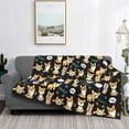 thumbnail image 2 of Yiaed Cute Dogs Corgi Print Blanket Throw Blanket Soft Cozy Flannel Blanket for Home Bed Sofa Couch Chair-40"x30", 2 of 6