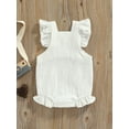 thumbnail image 4 of Bagilaanoe Baby Girl Summer Jumpsuit 6 12 18 24 Months Infant Ruffled Sleeveless Romper with Pockets, 4 of 7