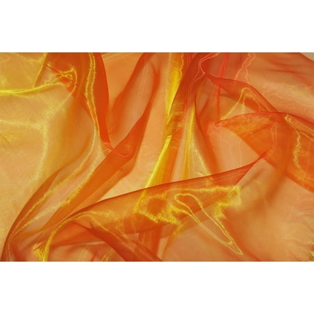 MDS 5 Yard Organza Fabric for Wedding Sewing & Craft Costumes, 44” Orange