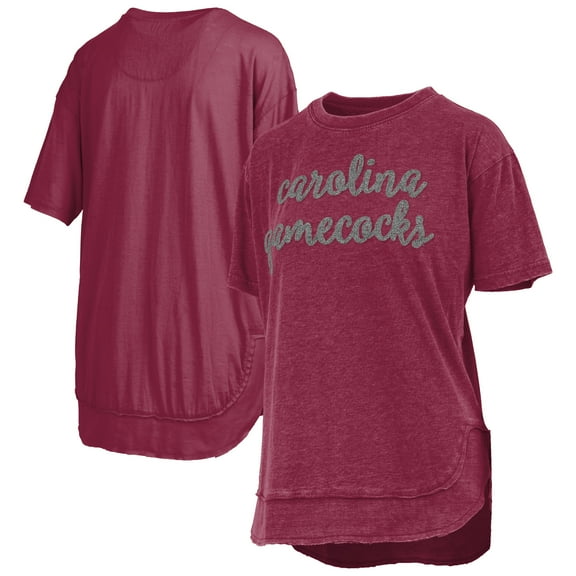 Women's-Pressbox Garnet South Carolina Gamecocks Poncho T-Shirt
