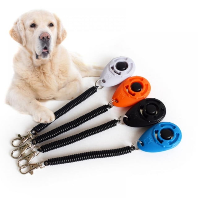 4-Pack Dog Training Clicker Big Button Portable with Wrist Strap - Pet Training Clickers for Dogs Cats Puppy Birds Horses (4 PCS)