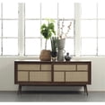 thumbnail image 3 of Modern Oak and Rattan Sliding Door Sideboard, 3 of 4