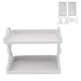 thumbnail image 2 of Estante de almacenamiento de pared multiusos, innovador, de estilo sencillo, multicapa, para baño y cocina, color gris, 2 capas., 2 of 14