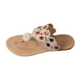 thumbnail image 2 of Norvail Ladies Flat Bottomed Beach Rhinestone Lightweight Casual Buckle Toe Sandals Flip Flops, Wide Foot Sandals For Women Dressy, Breathable Sparkly Clip Toe Design For Summer Going Out Shoes, 2 of 6