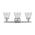 thumbnail image 2 of 916-3W-SN-G62 Innovations Lighting Cone - 3 Light Bath Vanity In Industrial Style-11 Inches Tall and 26 Inches Wide-Brushed Satin Nickel Finish-Clear, 2 of 2