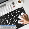 thumbnail image 4 of Long Mouse Pads for Desk,Black White Star Moon Pattern Desk Mats on Top Of Desks, Desk Mouse Pad Extra Large with 3mm Non-Slip Base and Stitched Edge for Gaming,Office,Work,Home 31.5"x11.8", 4 of 6