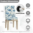 thumbnail image 6 of Xoenoiee Blue Flower Print Waterproof Chair Covers for Dining Room, Stretch Dining Chair Covers Kitchen Parsons Chair Covers, Machine Washable, 1 Pack, 6 of 7
