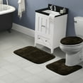 thumbnail image 2 of Garland Rug Traditional Washable Bath Rug Set, 3 Piece Set (21"x34" Bath Rug, Contour Rug, & Toilet Lid) Chocolate, 2 of 7