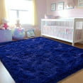 thumbnail image 4 of ZENELESS Indoor Fluffy Rug,5x7 Blue Fuzzy Non-Slip Carpets for Living Room Bedroom Home Decor, 4 of 7